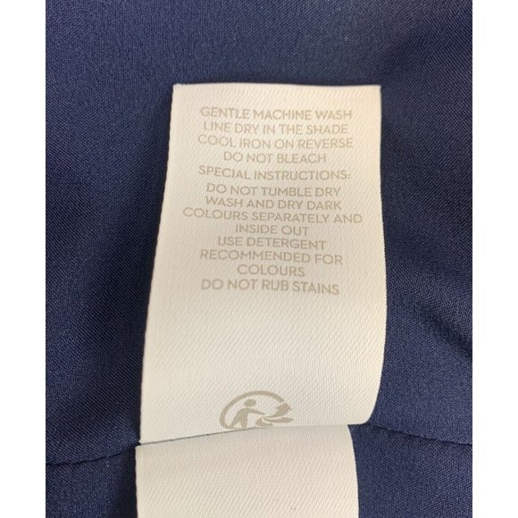 Boden Navy Blue Floral Sheath Dress UK12 US8 Adjustable Front Tie & Button Up - Picture 11 of 11